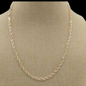 New 18K Italian Real Gold Filled Layered Inch 4mm Rope Chain